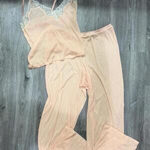 Skims sheer rib straight leg and lace cami set VILLA